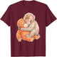 Baby Monkey Punch Team Punch Monkey Plush Cute T-Shirt - T-Shirt | Maroon