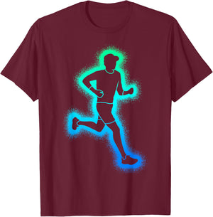 Running Run Boys Men Kids Runner T-Shirt - T-Shirt | Maroon