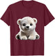 Just Sweet Designs Cute Polar Bear Cub Design , Small, Black T-Shirt - T-Shirt | Maroon