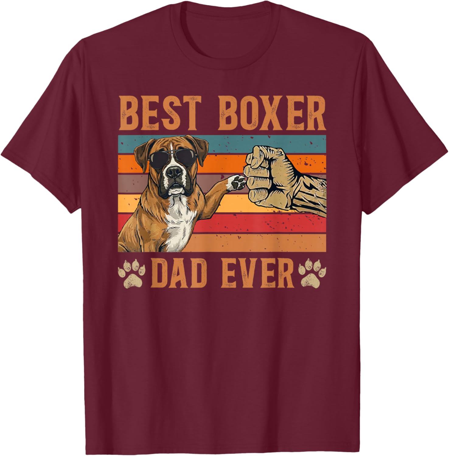 Best Boxer Dad Ever Dad of A Boxer Father T-Shirt - T-Shirt | Maroon