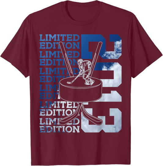 Limited Edition 2013 ICE Hockey 13TH Birthday T-Shirt - T-Shirt | Maroon