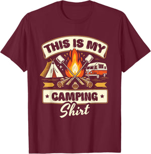 Funny Glamping Camping Lover Design T-Shirt - T-Shirt | Maroon