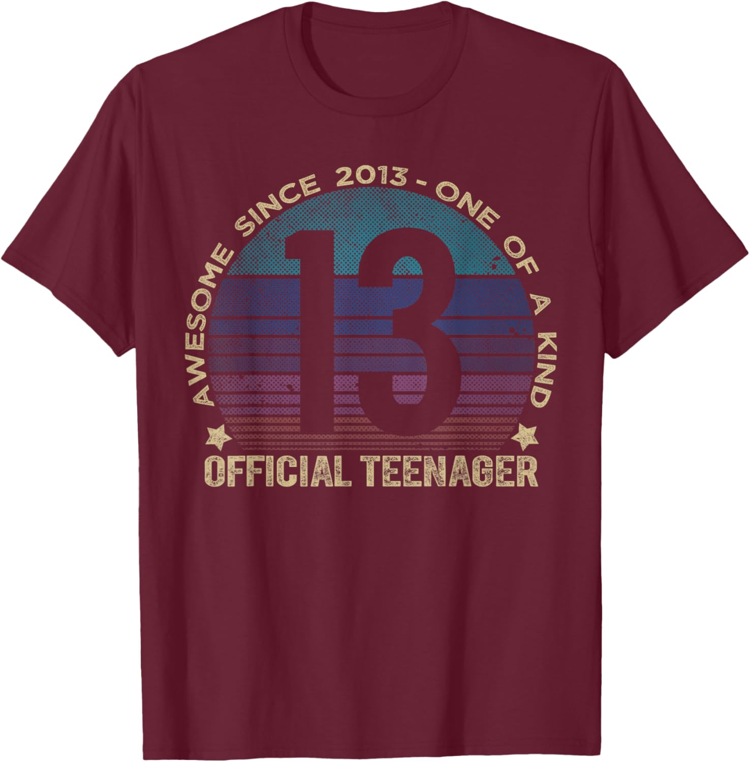 Official Teenager 13 Year Old Gifts Vintage 2013 Boys T-Shirt - T-Shirt | Maroon