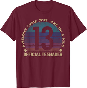 Official Teenager 13 Year Old Gifts Vintage 2013 Boys T-Shirt - T-Shirt | Maroon