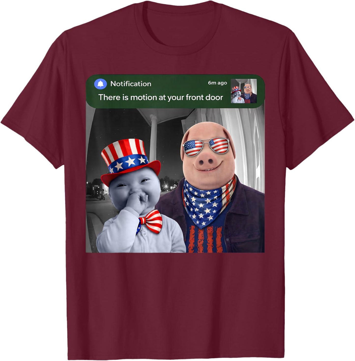 There is Motion At Your Front Door John Pork and Ai Baby T-Shirt - T-Shirt | Maroon