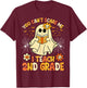 You Can't Scare Me I Teach 2nd Grade Halloween Teacher Ghost T-Shirt - T-Shirt | Maroon