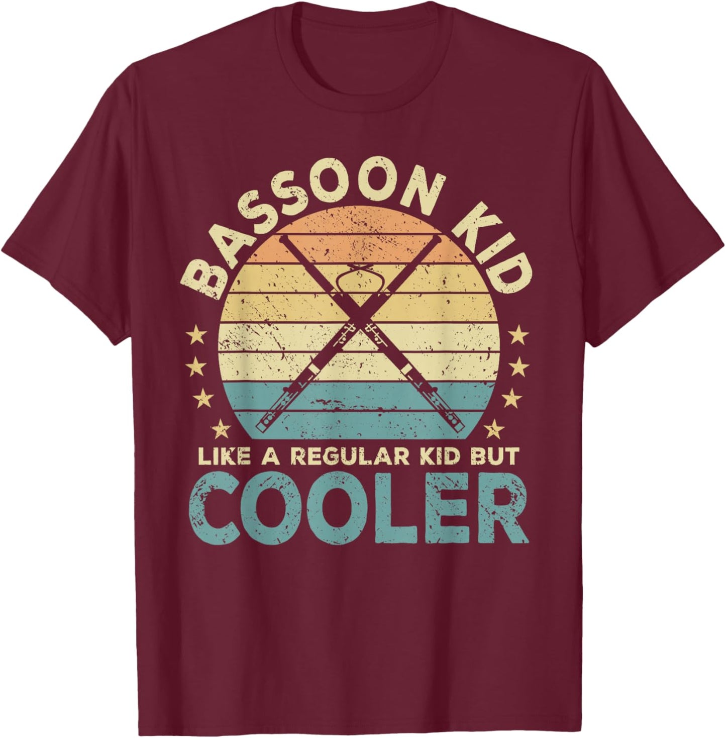 Bassoon Kid Music Funny Musical Instrument , Small, Black T-Shirt - T-Shirt | Maroon