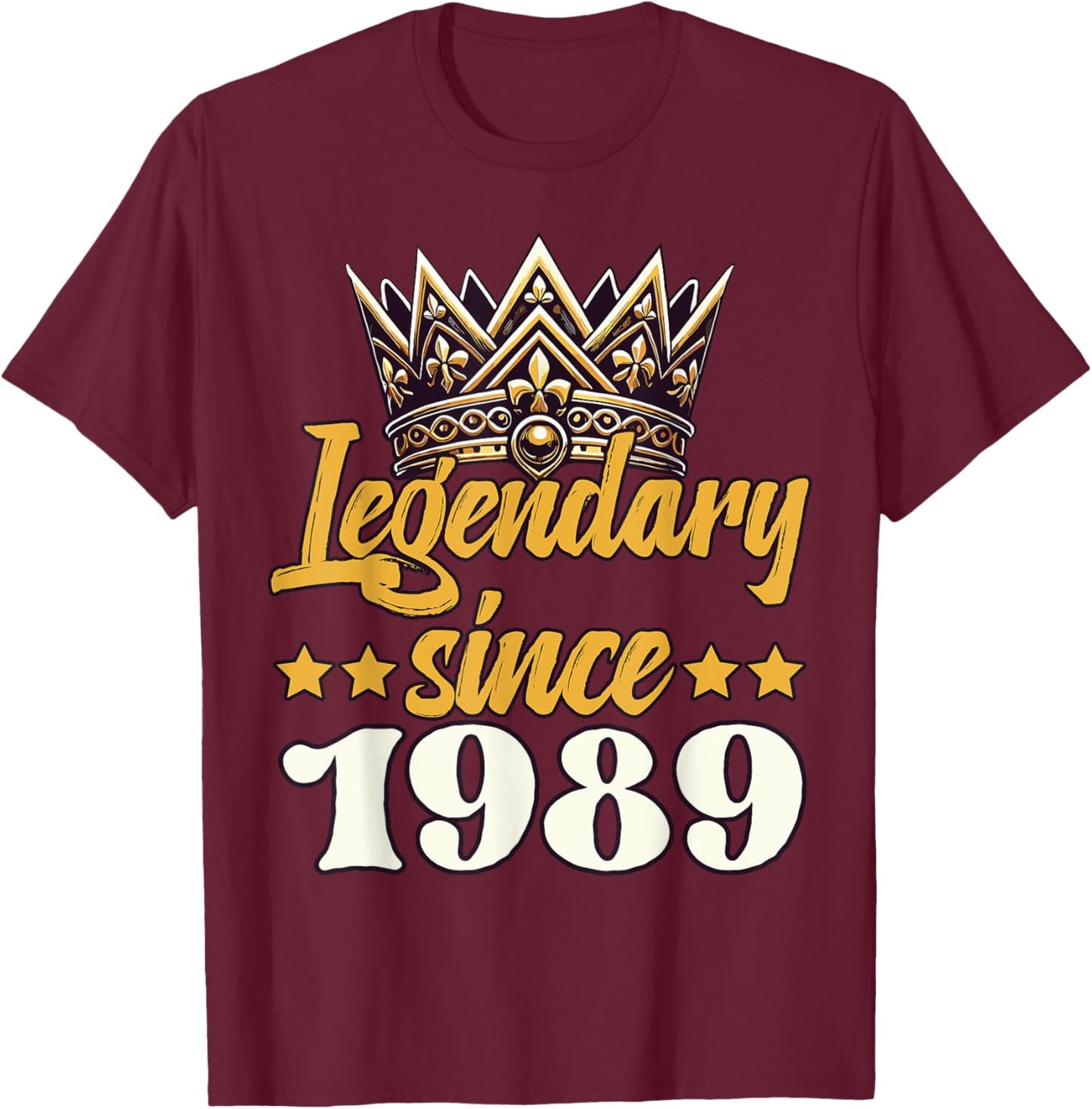 Legendary King Since 1989 Birthday T-Shirt - T-Shirt | Maroon