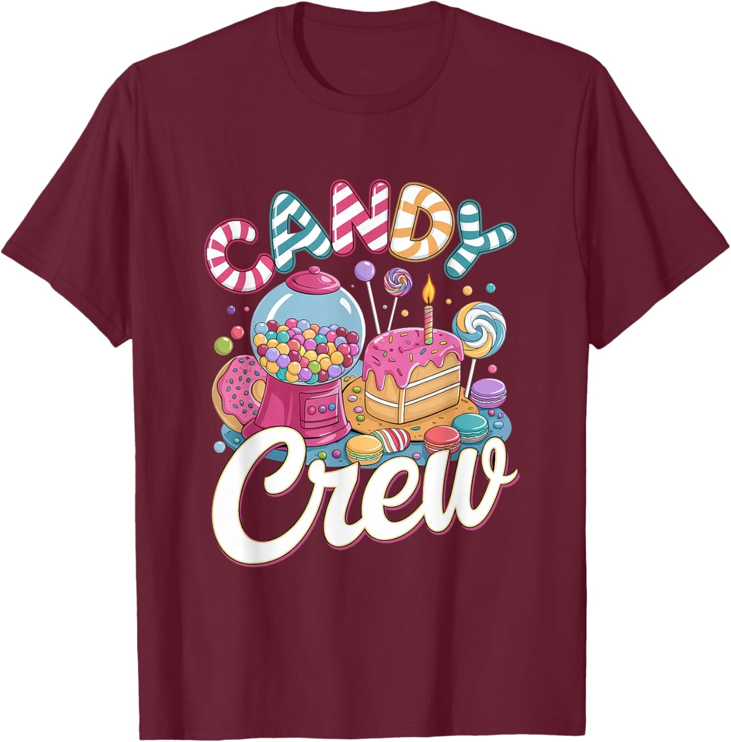 Candy Crew Shirt Men Women Children's T-Shirt - T-Shirt | Maroon
