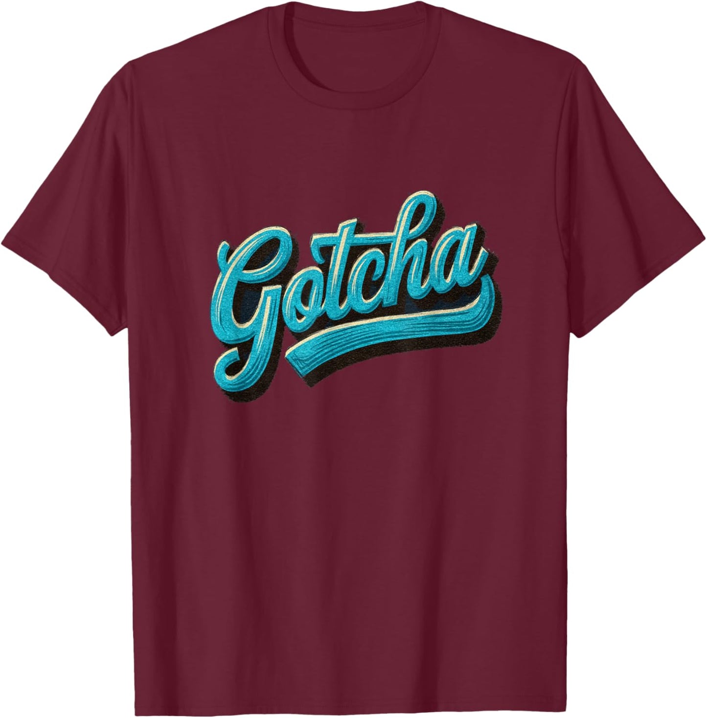 Gotcha Emblem Blue Cool T-Shirt - T-Shirt | Maroon