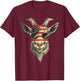 Cool Goat with Sunglasses and USA Flag T-Shirt - T-Shirt | Maroon