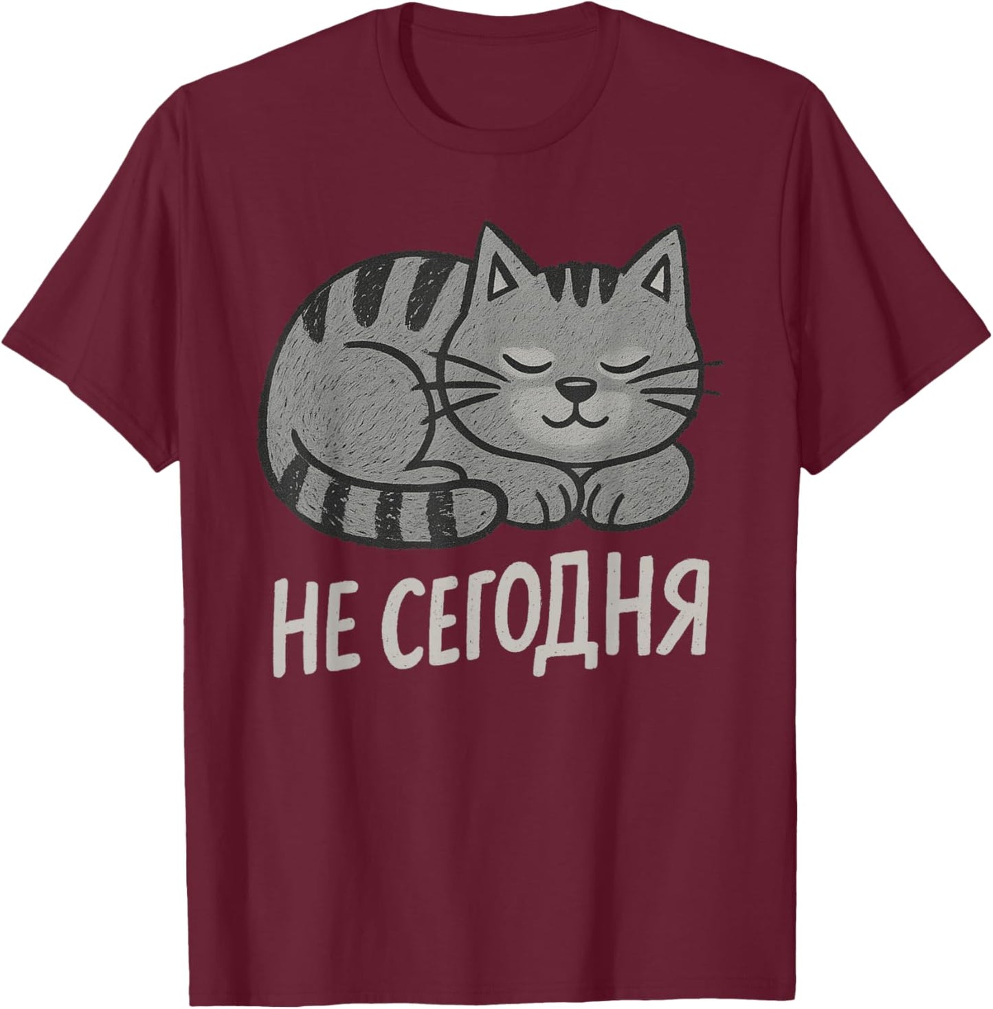 Cat Lover Cat Person Cat Mom Funny Not that Today Russian T-Shirt - T-Shirt | Maroon