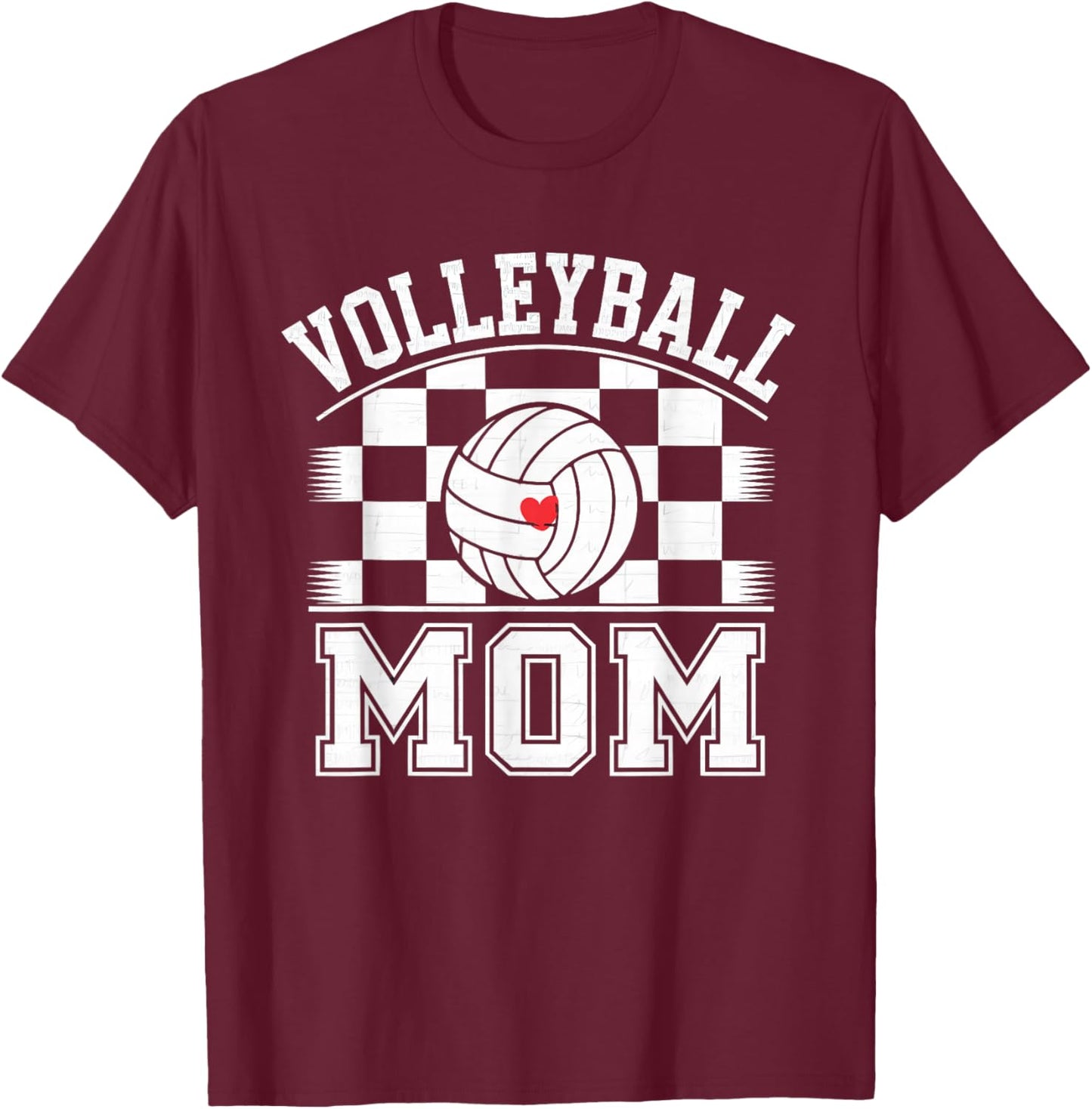 Groovy Volleyball Mom Mother Volleyball Mom T-Shirt - T-Shirt | Maroon
