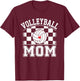 Groovy Volleyball Mom Mother Volleyball Mom T-Shirt - T-Shirt | Maroon