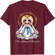 Our Lady of Lourdes Pray Mary Cute Women Catholic Girls kids T-Shirt - T-Shirt | Maroon