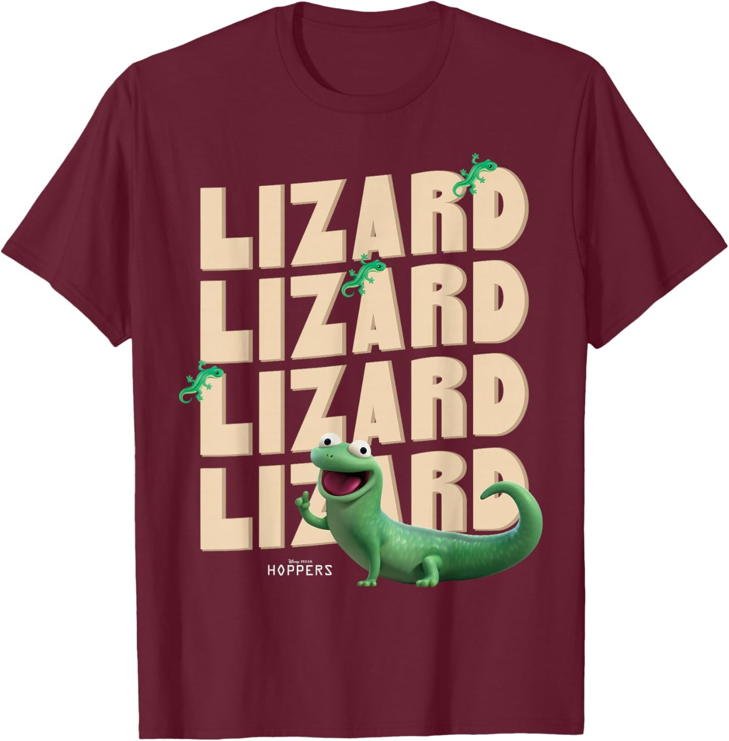 Hoppers Tom Lizard Repeat T-Shirt - T-Shirt | Maroon