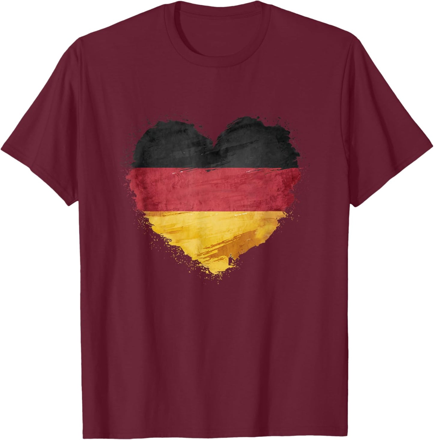 Deutsch Banner Fan Deutschland Flagge Herzform Kunst T-Shirt - T-Shirt | Maroon