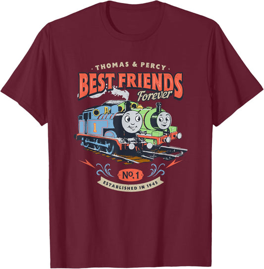 Thomas & Friends - Thomas & Percy Best Friends Forever T-Shirt - T-Shirt | Maroon