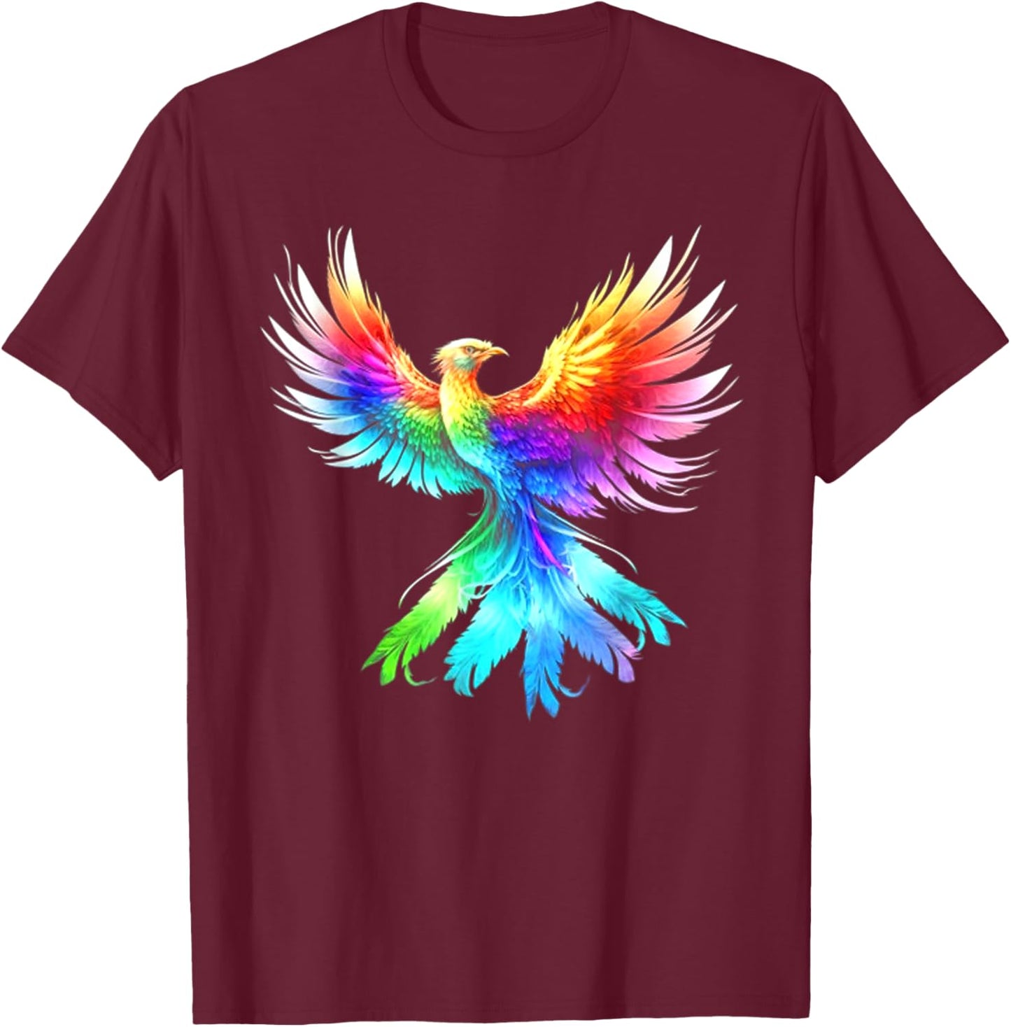 Phoenix Color Flower Moon Viking Valhalla North Myths Celtic T-Shirt - T-Shirt | Maroon
