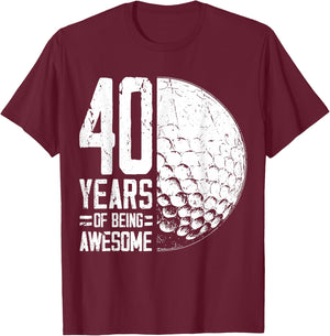40e Anniversaire Homme Joueur de Golf 40 Ans T-Shirt - T-Shirt | Maroon