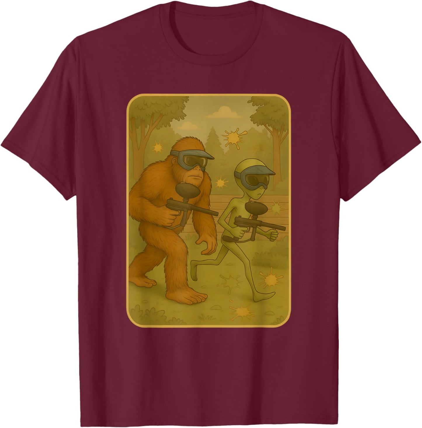 Funny Paintball Meme T-Shirt - T-Shirt | Maroon