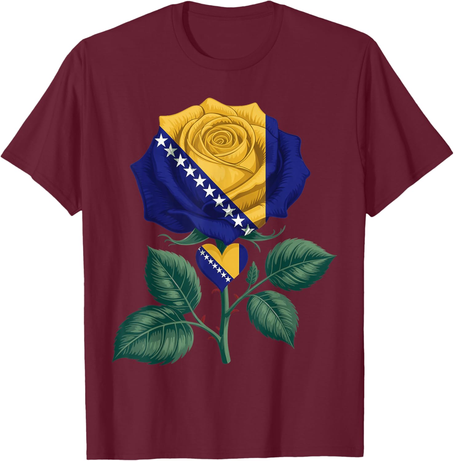 Bosnia and Herzegovina Roots Bosnian Flag T-Shirt - T-Shirt | Maroon