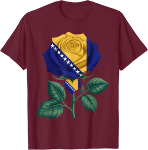 Bosnia and Herzegovina Roots Bosnian Flag T-Shirt - T-Shirt | Maroon