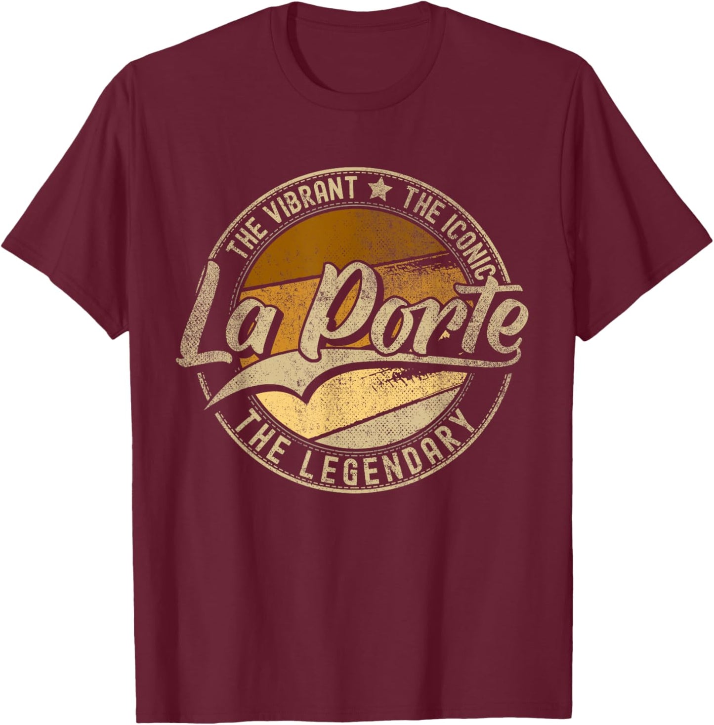 La Porte TX | Texas | Vintage Distressed T-Shirt - T-Shirt | Maroon