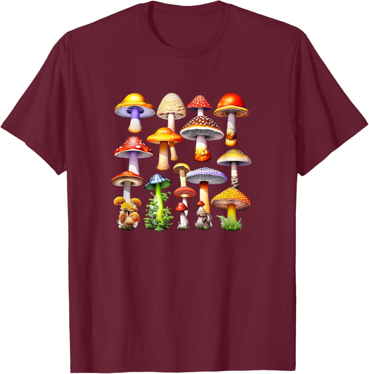 Mushroom Gobblincore Nature Aesthetic Earthy Hiking T-Shirt - T-Shirt | Maroon