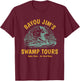 Pin-Up Girl Swamp Tours Alligator Bayou Marsh Retro Graphic T-Shirt - T-Shirt | Maroon
