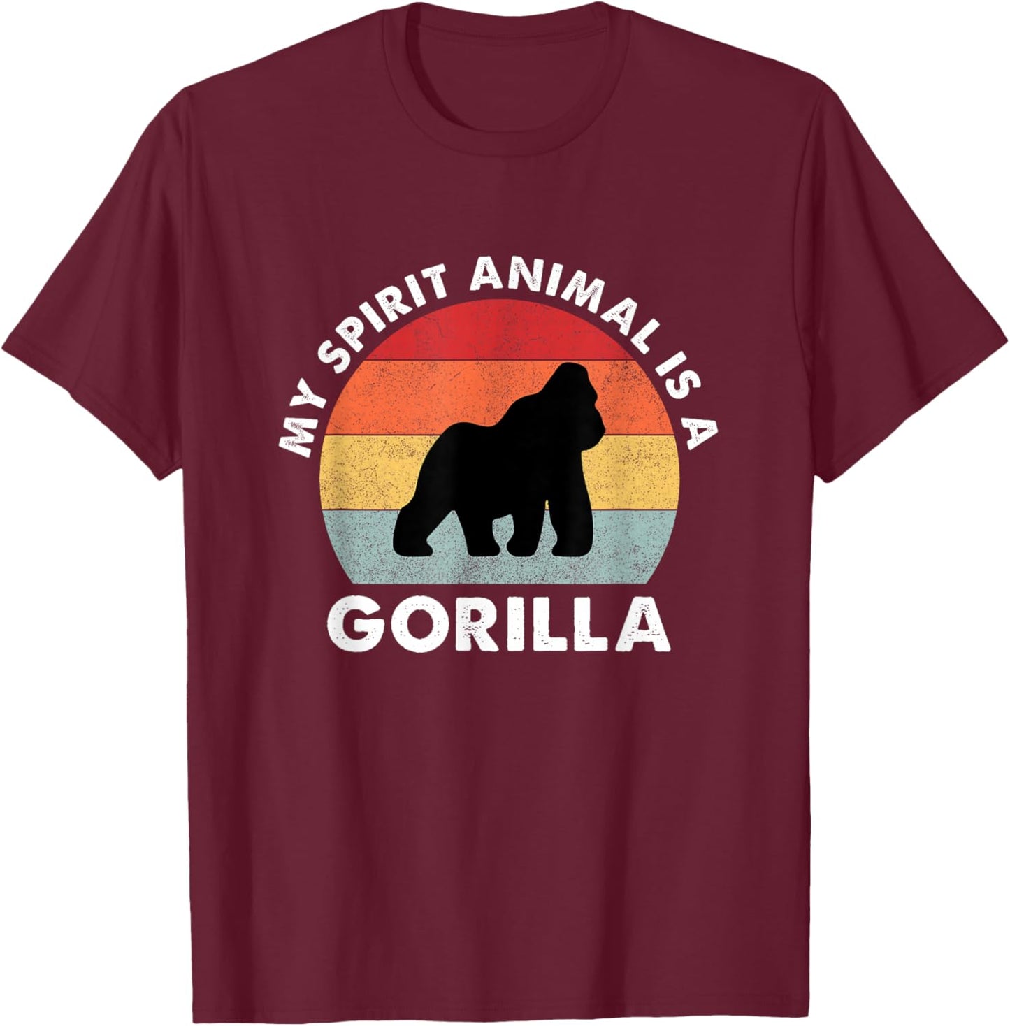 Vintage My Spirit Animal is a Gorilla T-Shirt - T-Shirt | Maroon