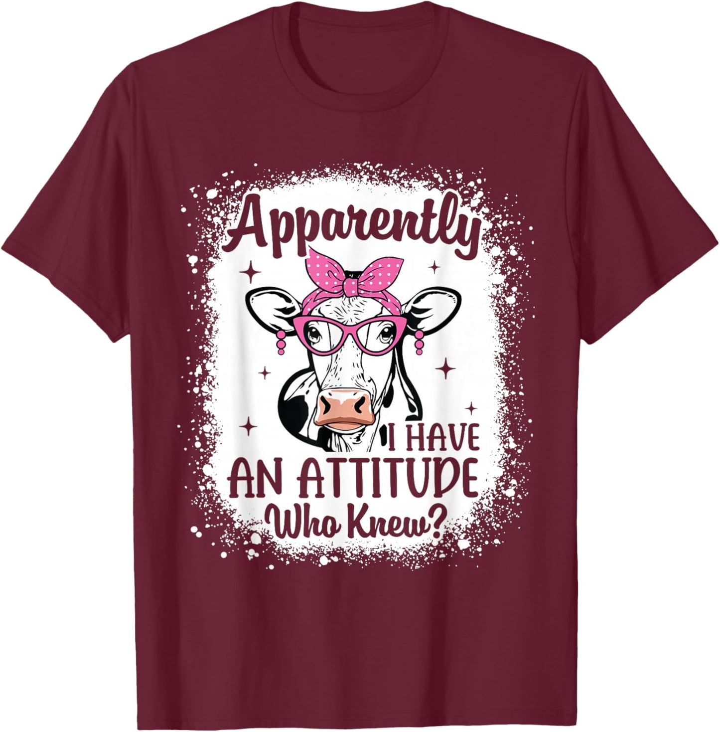 Funny Heifer Cow Sarcasm Cow Print Country Cow Farm Women T-Shirt - T-Shirt | Maroon