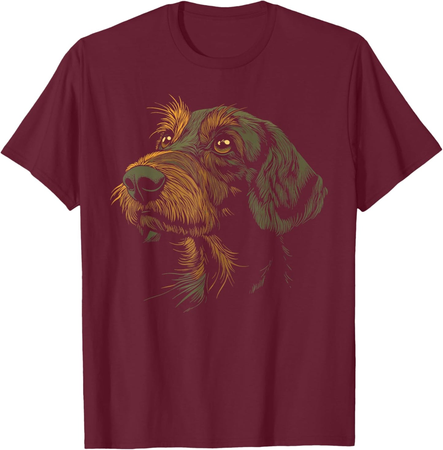 Rauhaardackel Dachshund Teckel Dog Hunting Dog Portrait T-Shirt - T-Shirt | Maroon