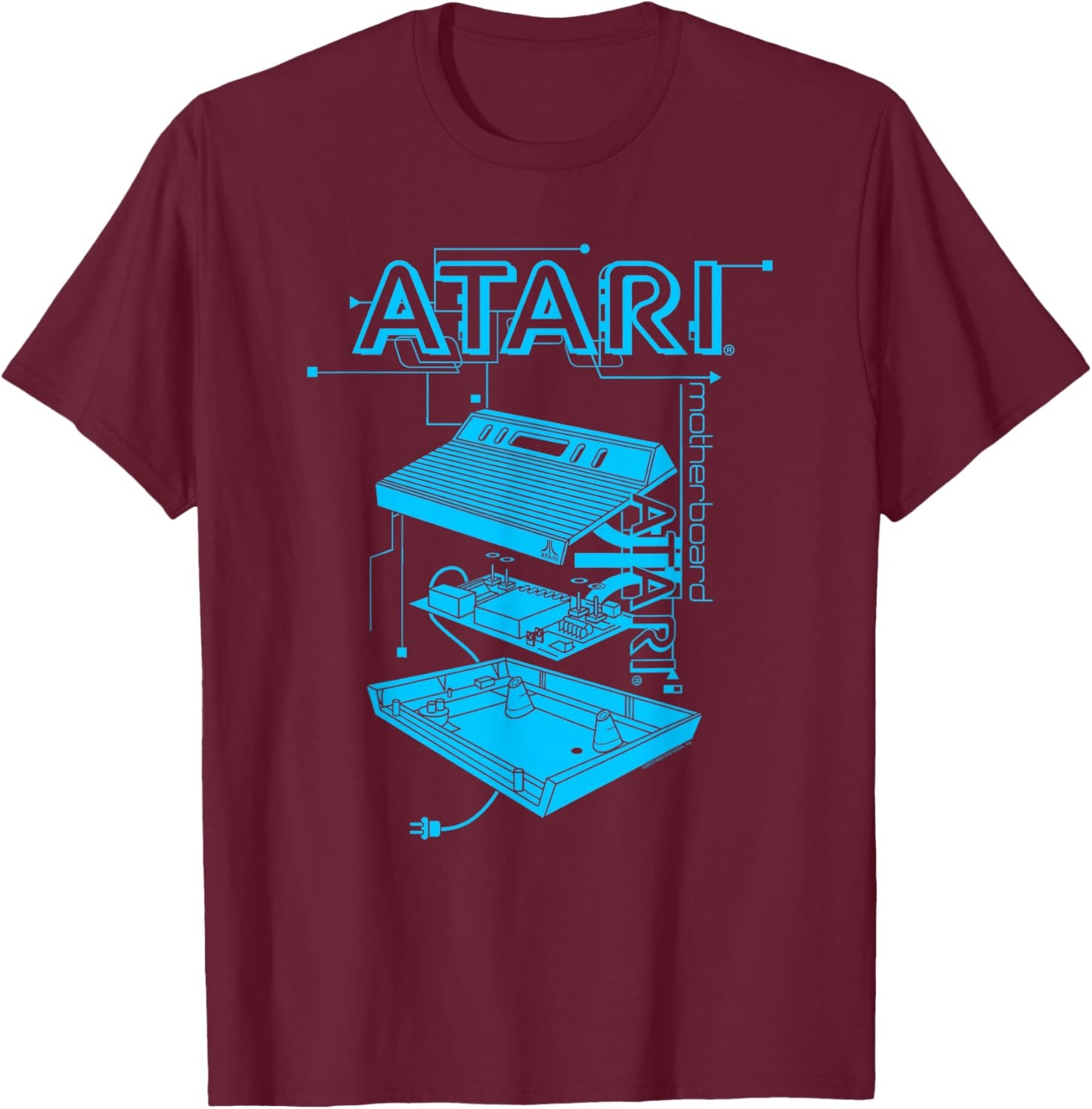 Atari Deconstructed Video Game Console Retro Gaming T-Shirt - T-Shirt | Maroon