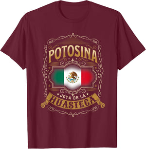 POTOSINA: Flor de la Huasteca. S.L.P. MEXICO FLAG T-Shirt - T-Shirt | Maroon