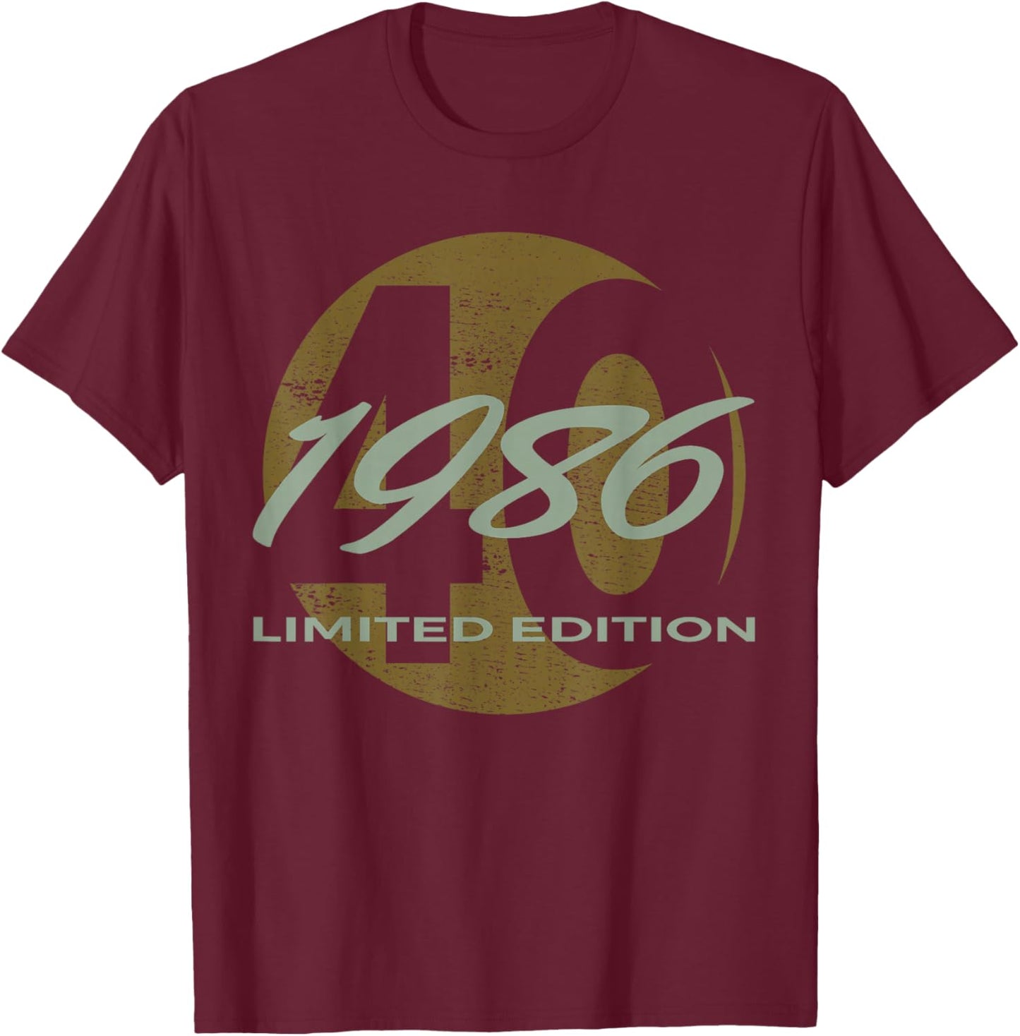40th Birthday Man Woman 40 Years 1986 Funny Gift T-Shirt - T-Shirt | Maroon