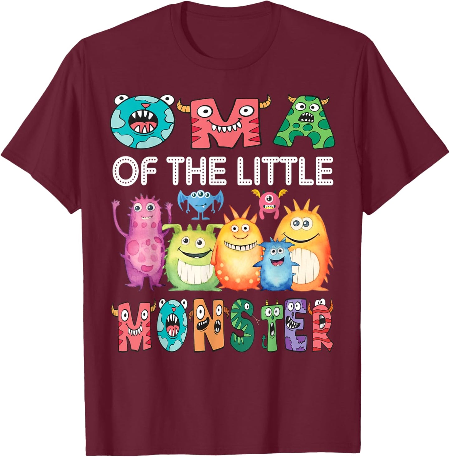 Oma Of The Little Monster Kids 1St Birthday Party T-Shirt - T-Shirt | Maroon