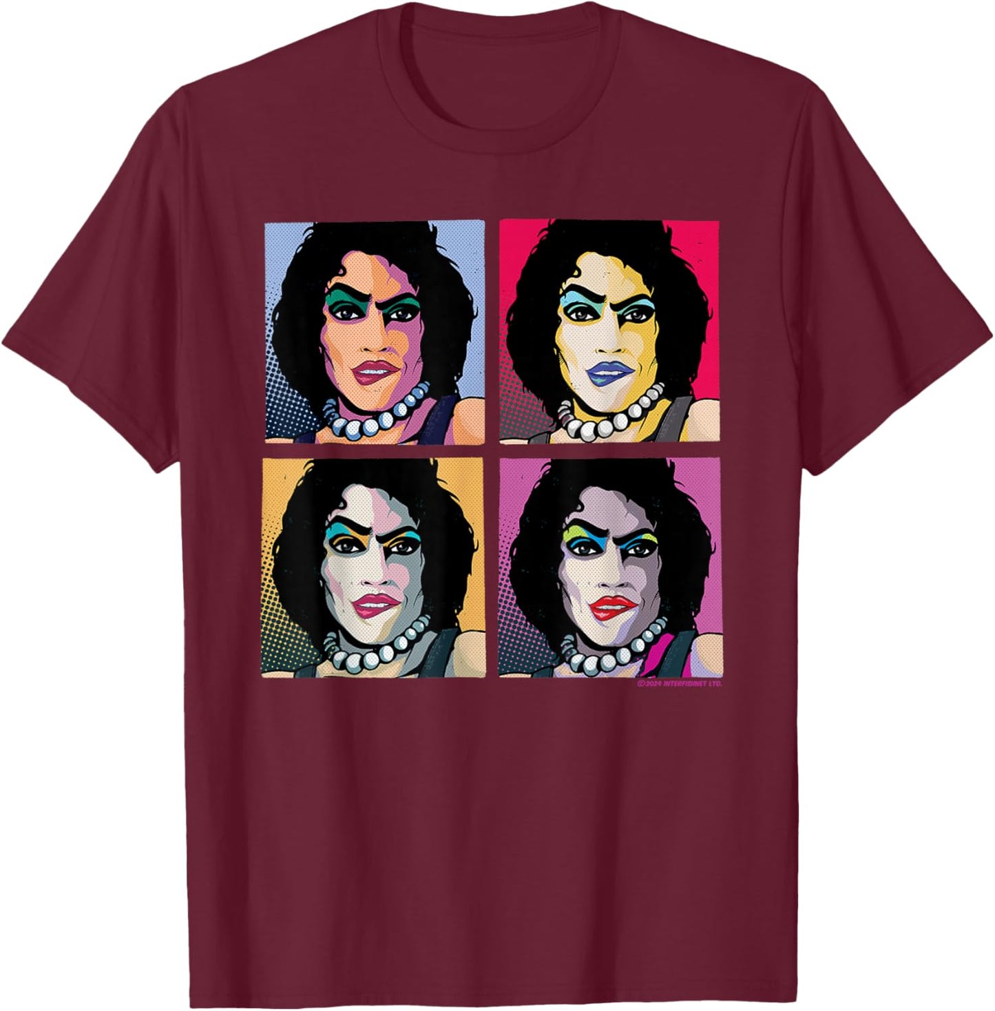 Rocky Horror Show Doctor Frank N Furter Pop Art T-Shirt - T-Shirt | Maroon