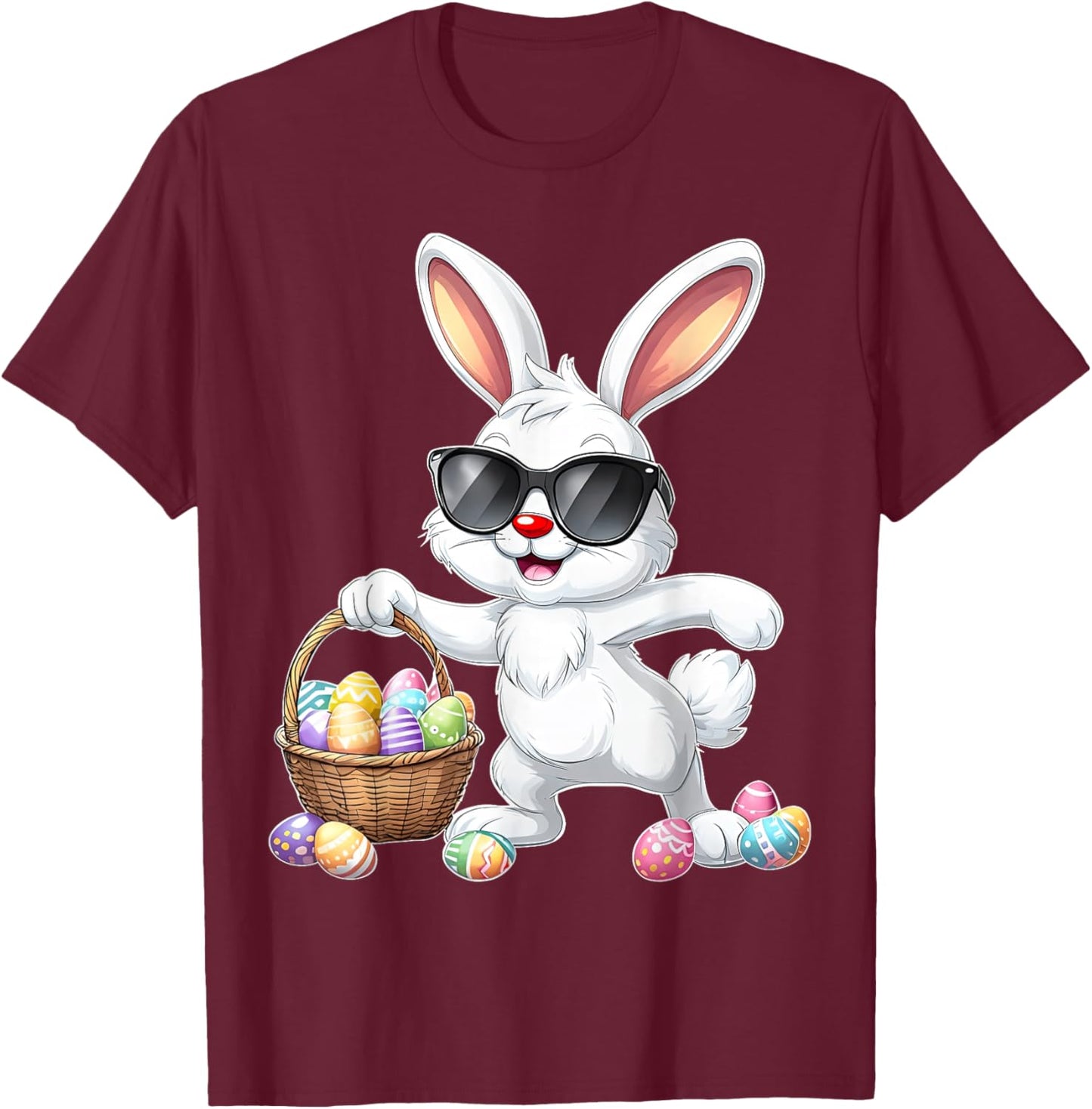 Lustiges Dabbing Bunny Ostern Happy Easter für Jungen Mädchen Erwachsene T-Shirt - T-Shirt | Maroon