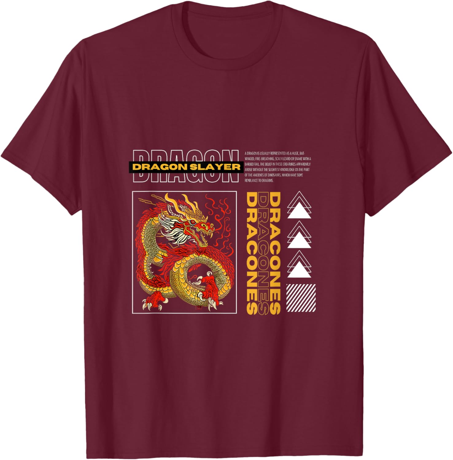 Vintage Dragon Slayer T shirt T-Shirt - T-Shirt | Maroon