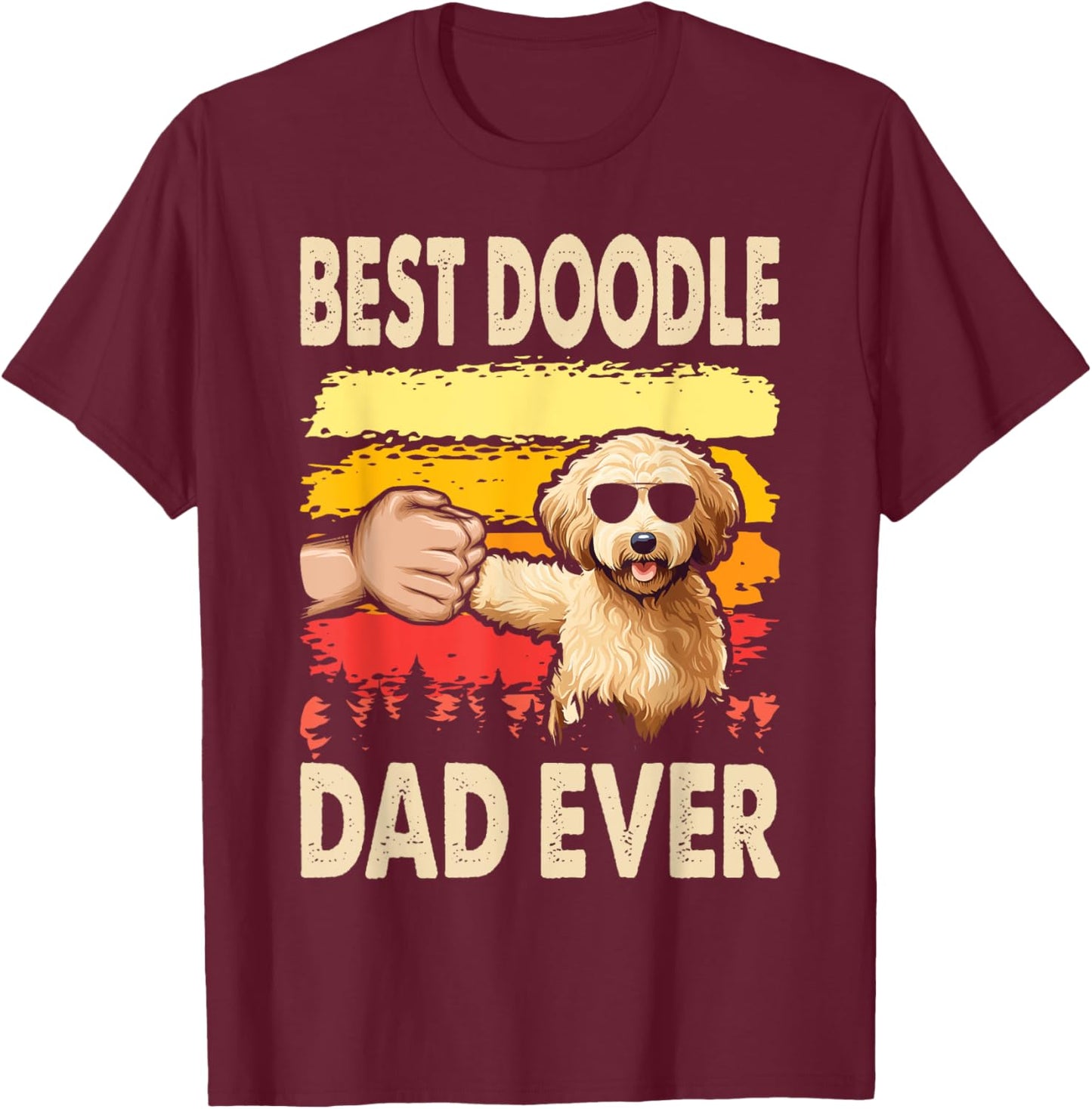 Best Doodle Dad Ever Goldendoodle Dog Dad Father's Day T-Shirt - T-Shirt | Maroon