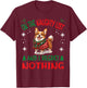 Cute Cardigan Welsh Corgi Dog Christmas On The Naughty List T-Shirt - T-Shirt | Maroon