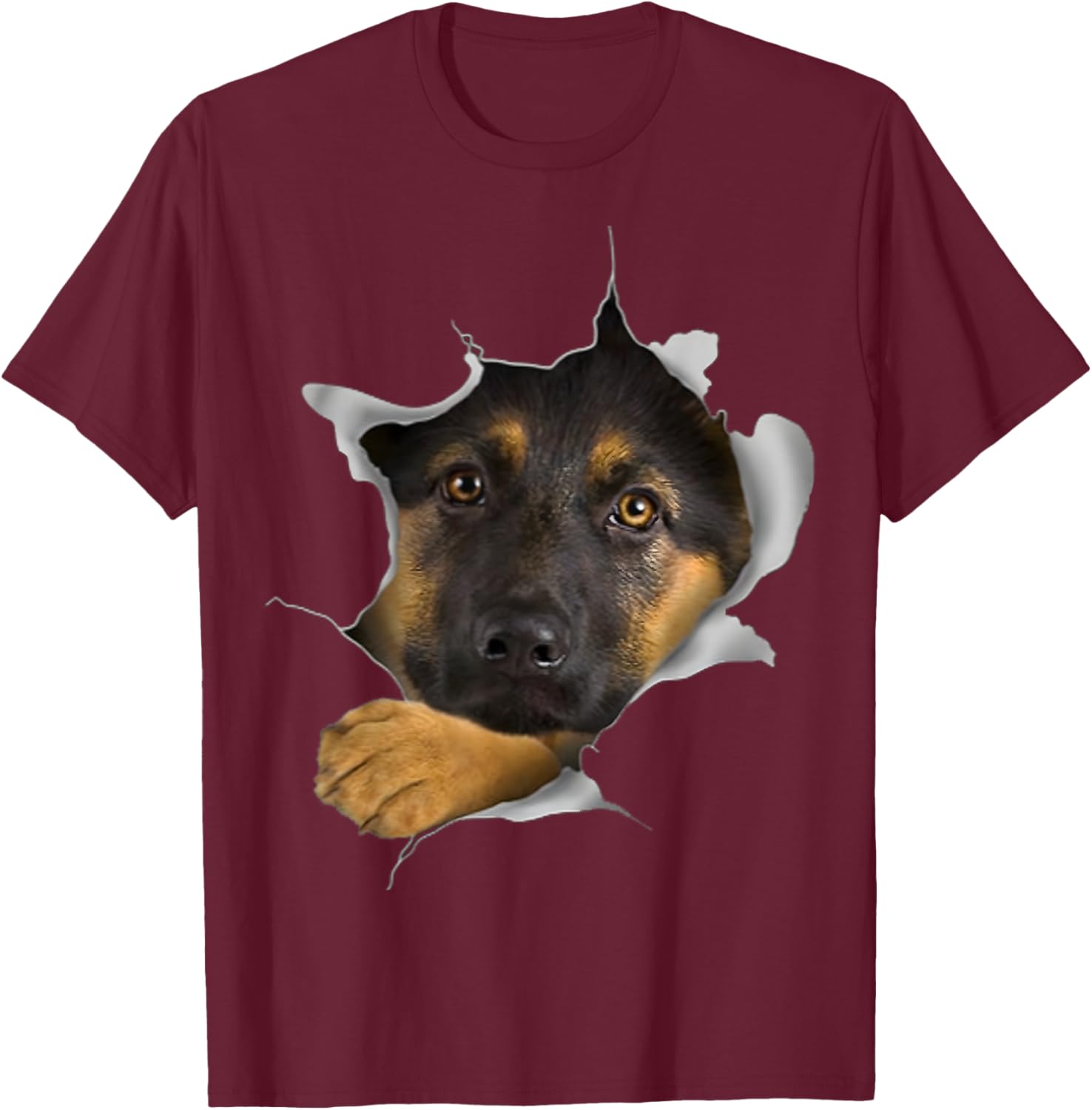 German Shepherd Dog Inside Dog Lovers T-Shirt - T-Shirt | Maroon