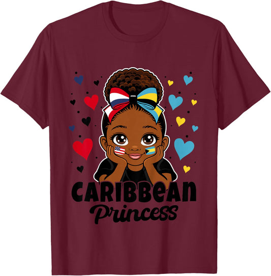 Cute Bahamas Girl Caribbean Princess Bahamian Roots T-Shirt - T-Shirt | Maroon