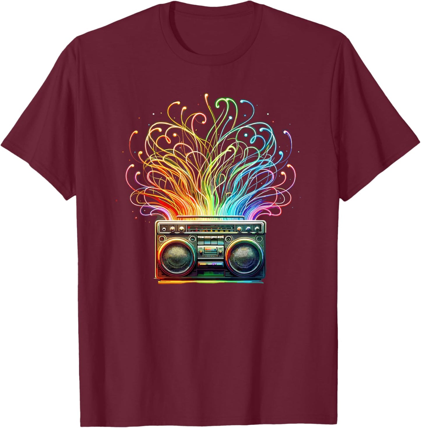 Boombox Old School 80s Music Hip Hop T-Shirt - T-Shirt | Maroon
