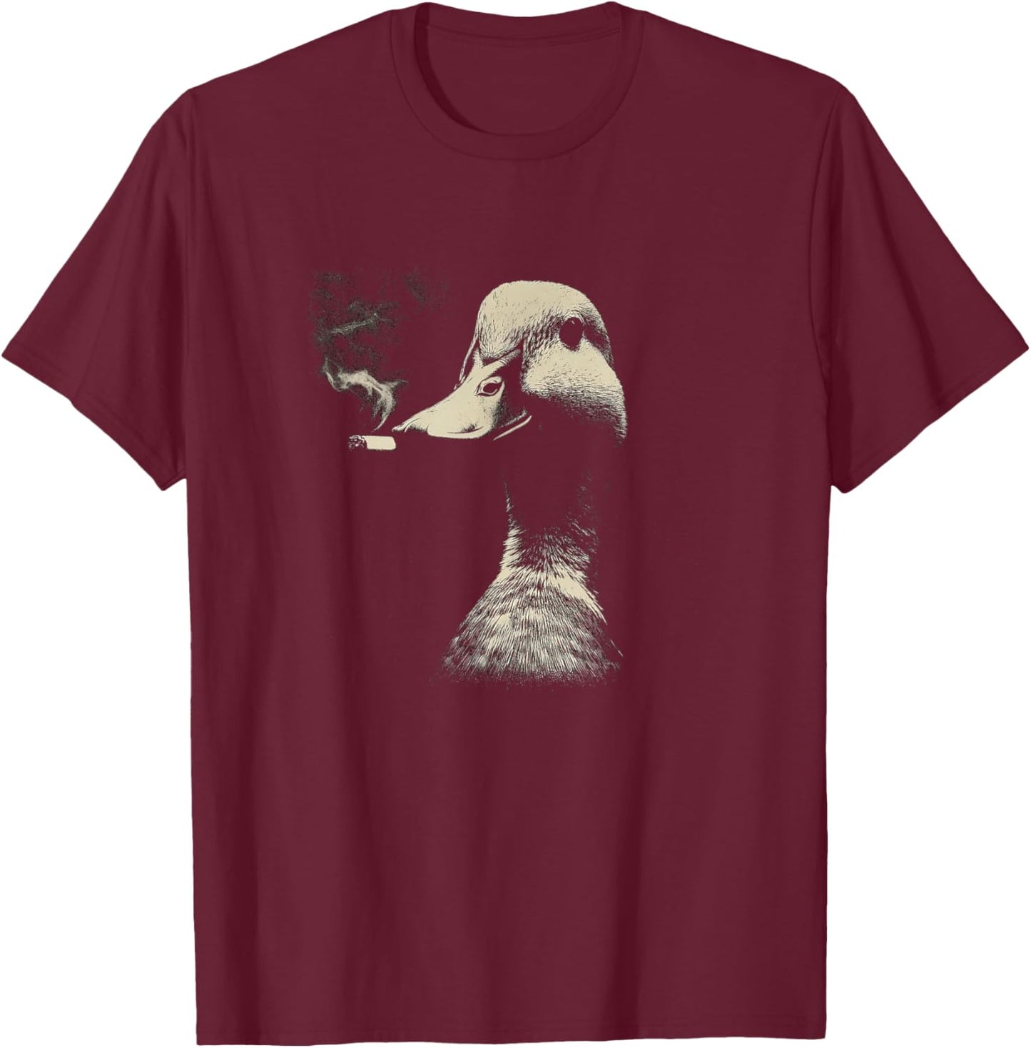 Coole Rauchente Ente Retro Vintage Tier Rauchen T-Shirt - T-Shirt | Maroon