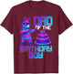 Daddy of Birthday Boy Llama Pinata Party Family Matching T-Shirt - T-Shirt | Maroon