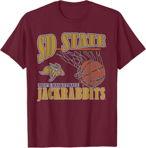 South Dakota State Jackrabbits Men's Basketball Vintage T-Shirt - T-Shirt | Maroon