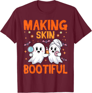 Making Skin Bootiful Estheticians Skincare Lady Halloween T-Shirt - T-Shirt | Maroon