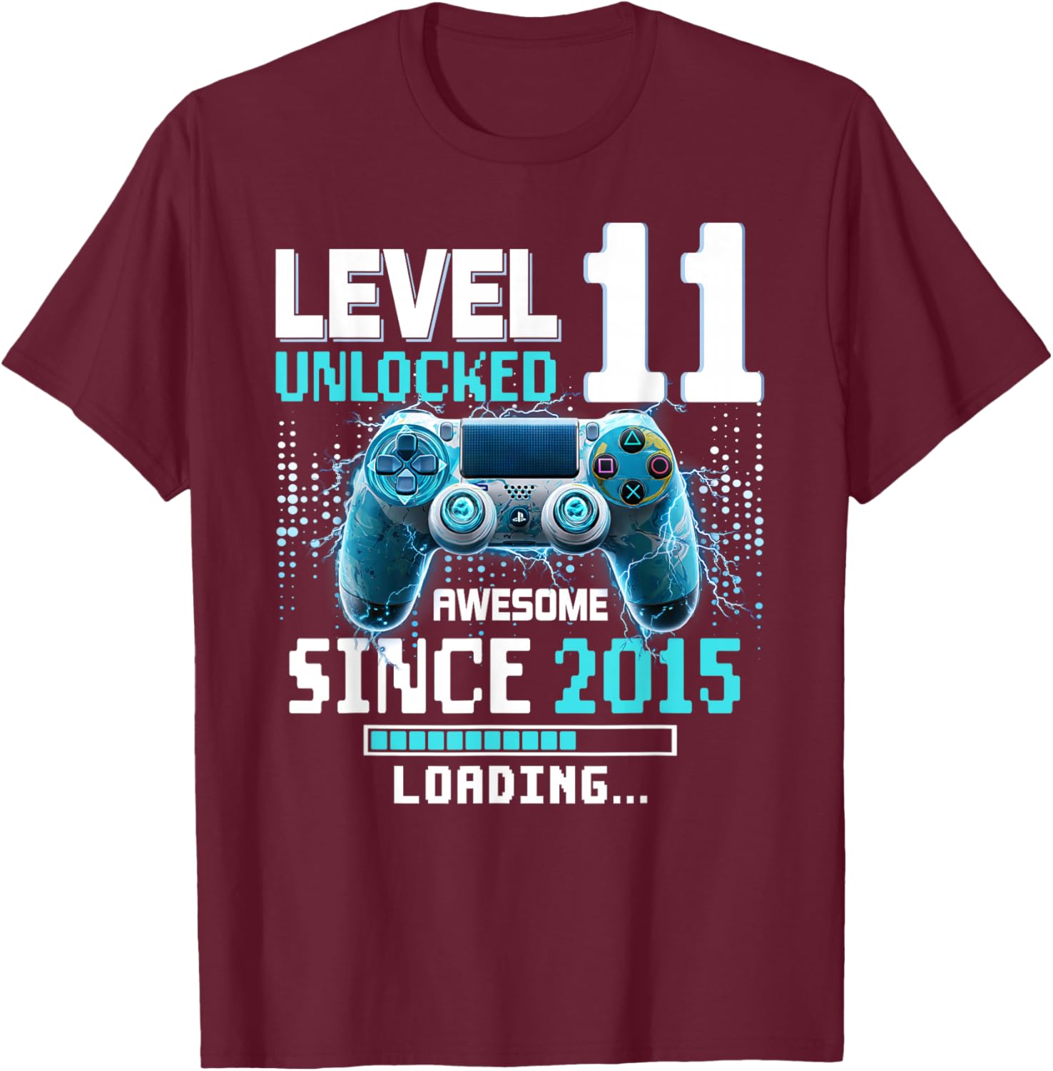 Level 11 freigeschalteter 11. Videospiel-Geburtstag T-Shirt - T-Shirt | Maroon